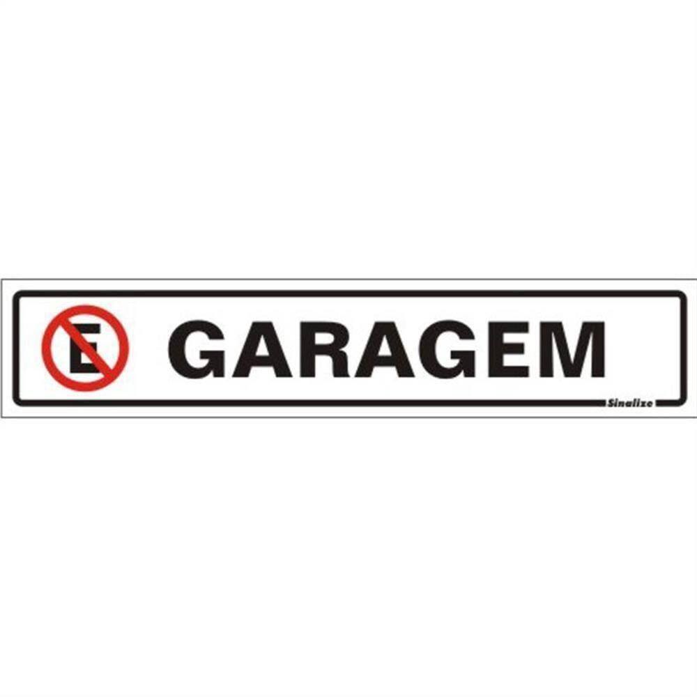 Placa De Poliestireno Auto-adesiva 5x25cm Garangem - 200 Cf - Sinalize Placa Ps 5x25 Garagem 200 Cf Sinalize