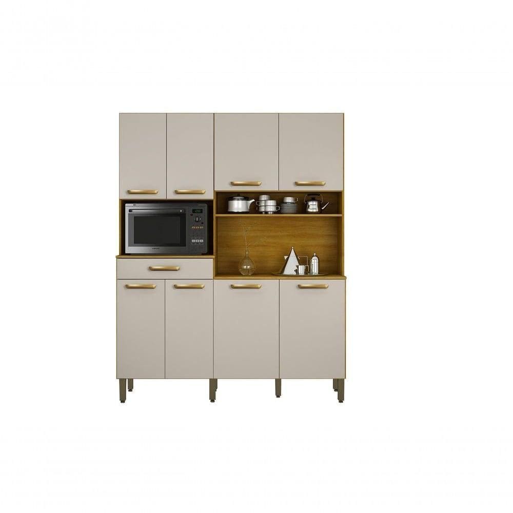 Armário De Cozinha Pratic 7 Portas E 1 Gaveta - Chf Móveis Cinamomo-off White