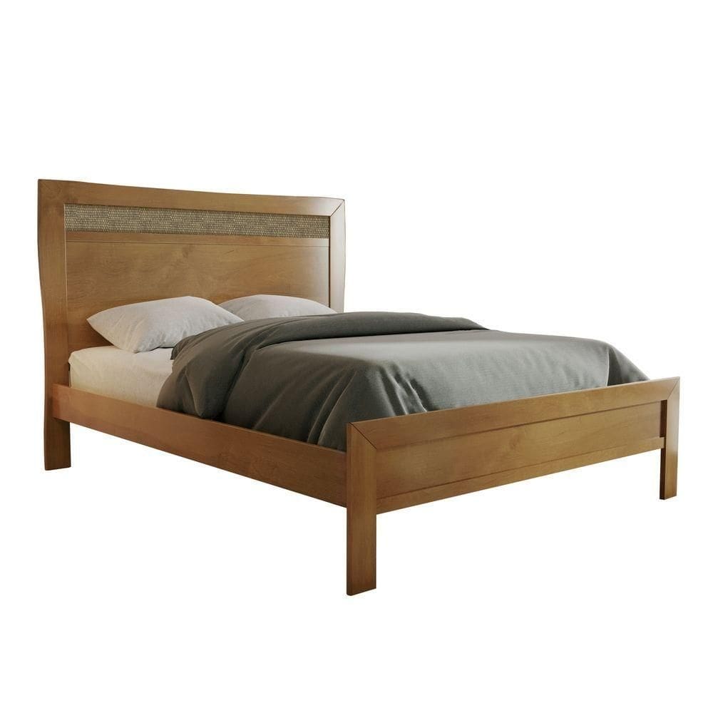 Cama Queen Com Ratam 160cm Império Amêndoa Josandro Amêndoa