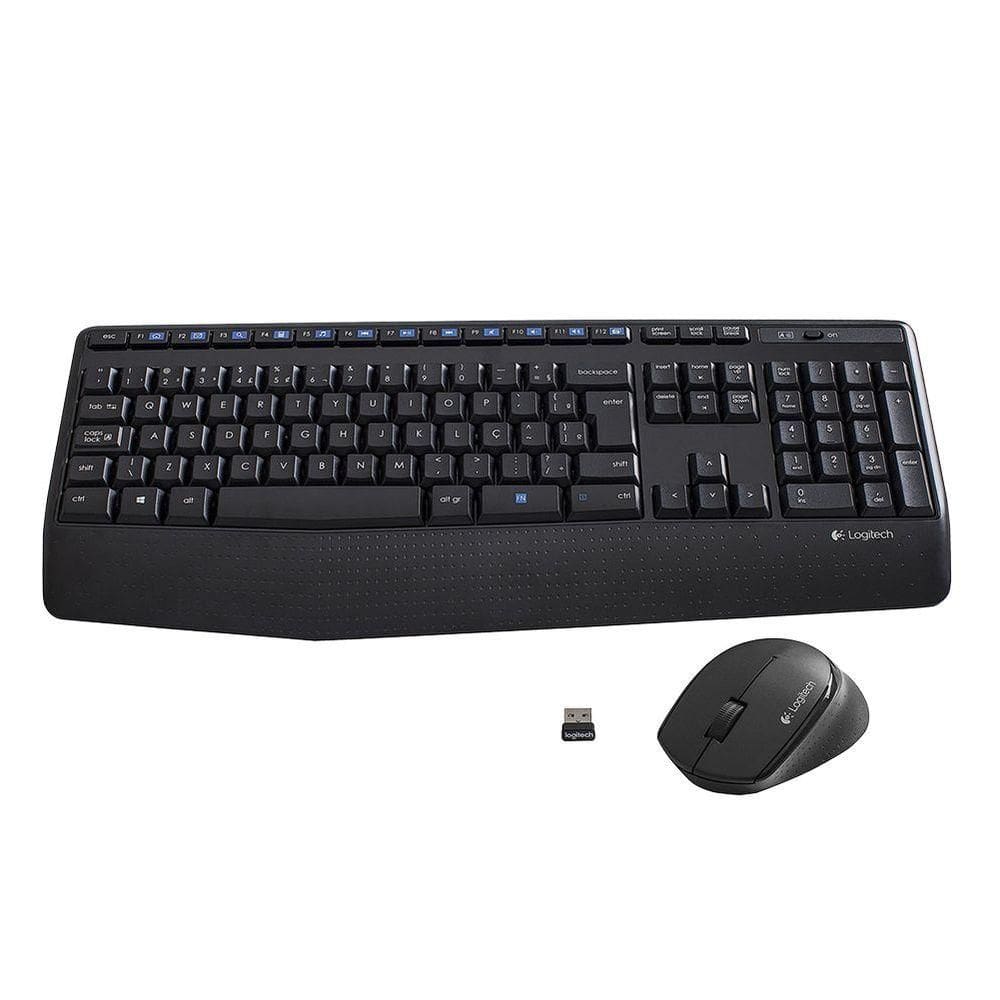 Wireles Combo Logitech Teclado + Mouse Sem Fio Mk345 Usb Preto