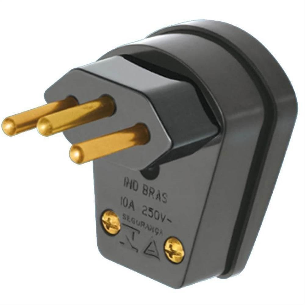 Plugue 2p+t 90g 10a Preto - 1489 - Fame Plugue 2p+t 90g Preto 10a 1489 Fame