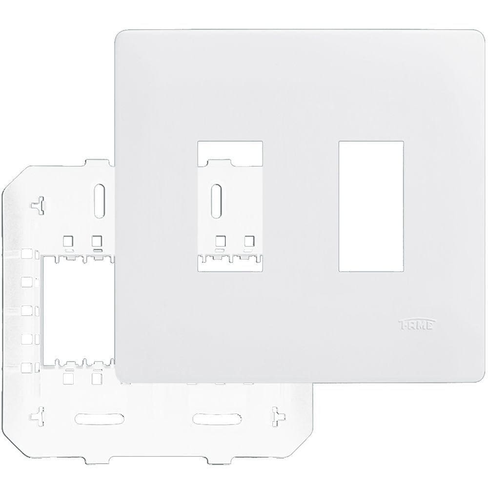 Placa Com Suporte 4””x4”” 2 Módulos Verical - 3640 - Fame Placa C-suporte 4x4 2 Modulos Vertical 003640 Fame