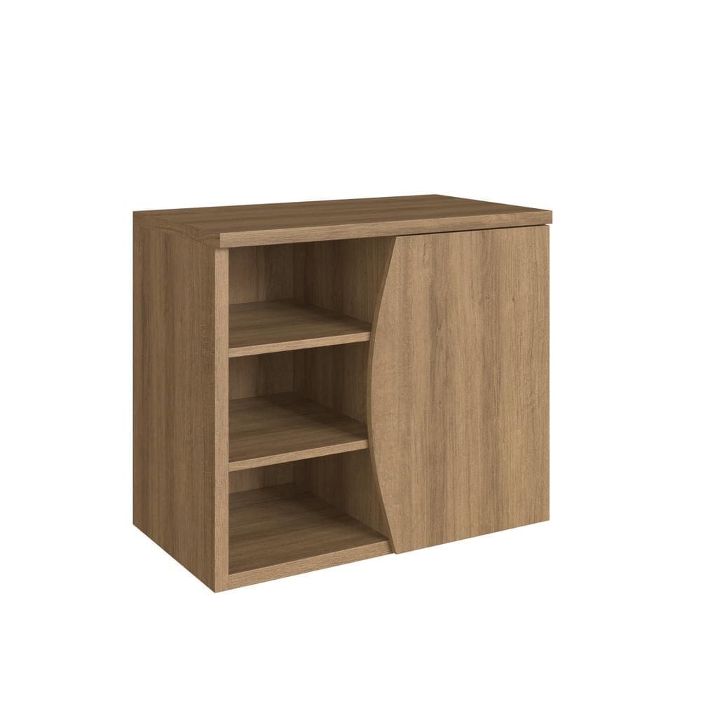 Gabinete de Banheiro Suspenso 70cm 1 Porta 2 Prateleiras Marrom Laura BL9680 - Faema Móveis