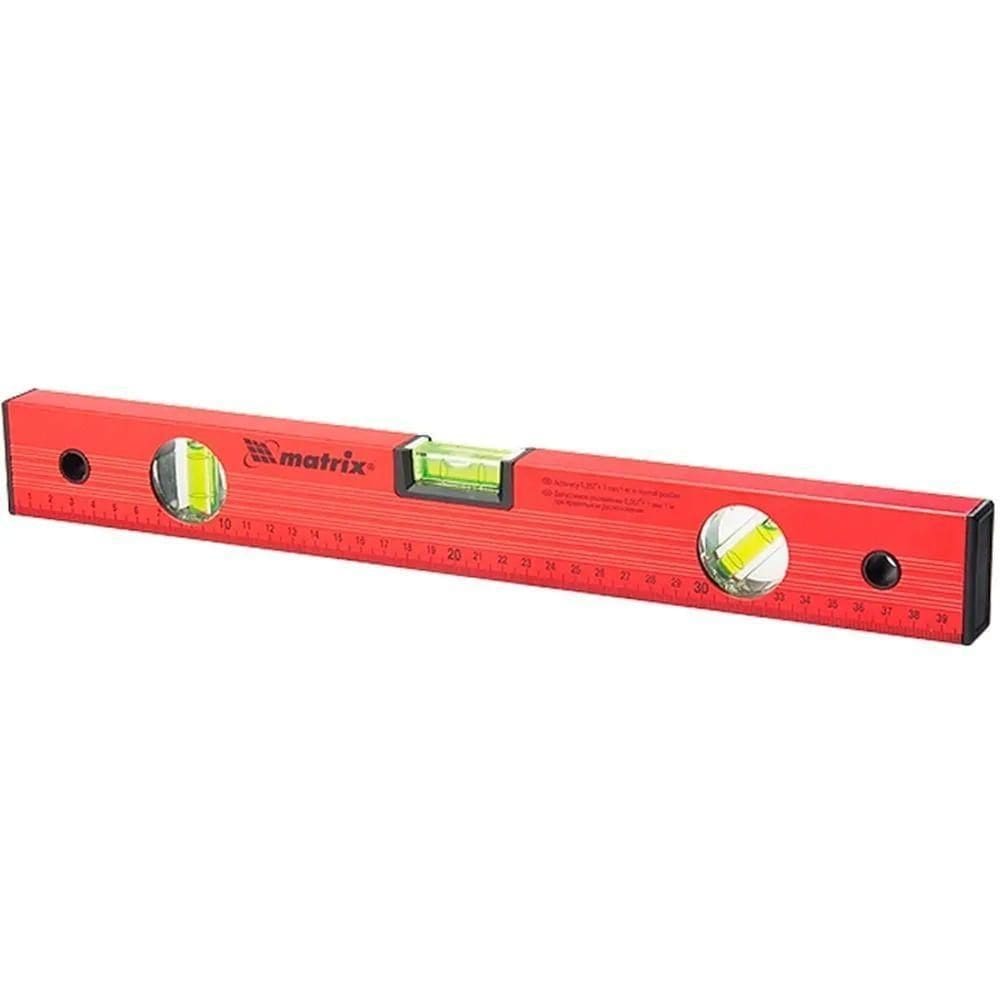 Nível De Alumínio 3 Bolhas Com Régua Vermelho 24” 600mm - 332239 - Mtx