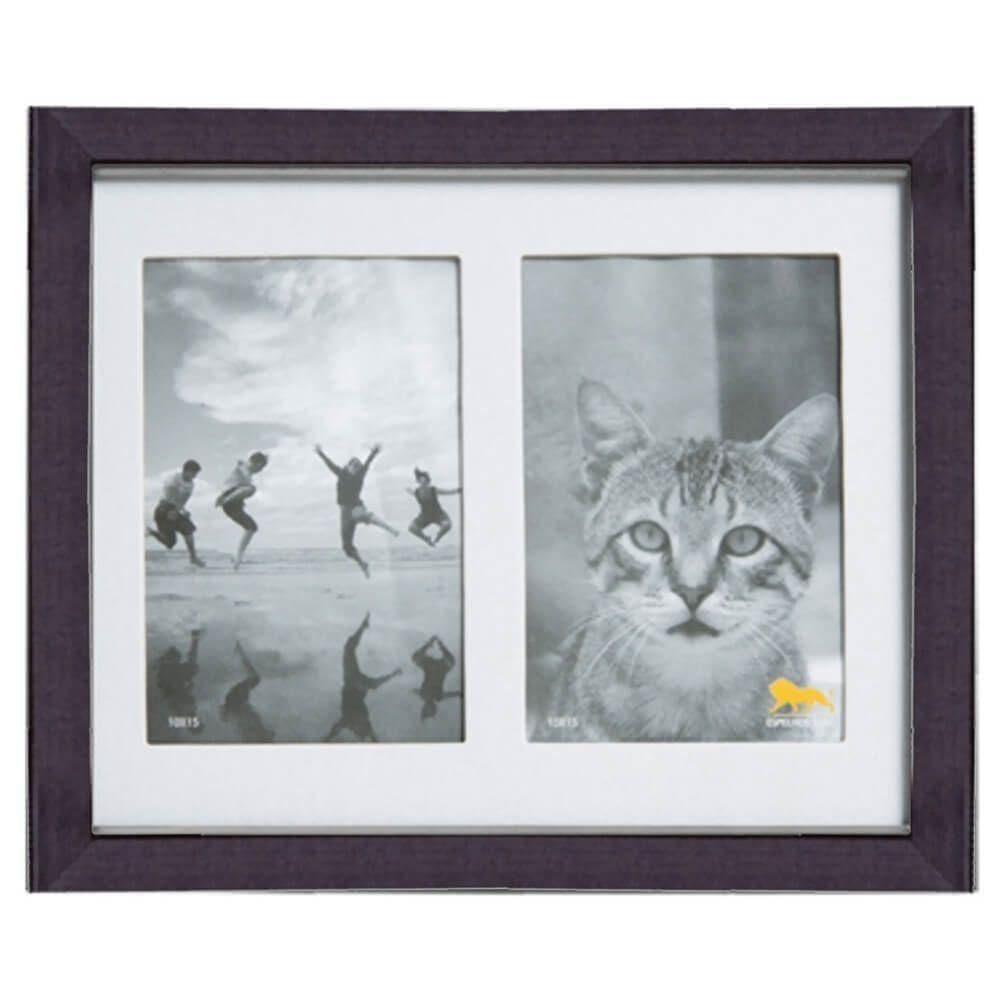 Quadro Para Fotos Allegro Duplo Horizontal Tabaco 25 X 20 Cm - 2105.27tb.le00 - Leão