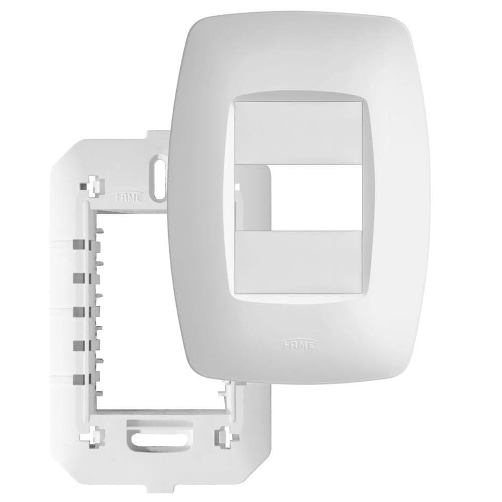 Placa 4”” X 2”” Com Suporte 1 Módulo Horizontal Elegance - 2511 - Fame Placa C-suporte 4x2 1 Modulo Elegance Fa
