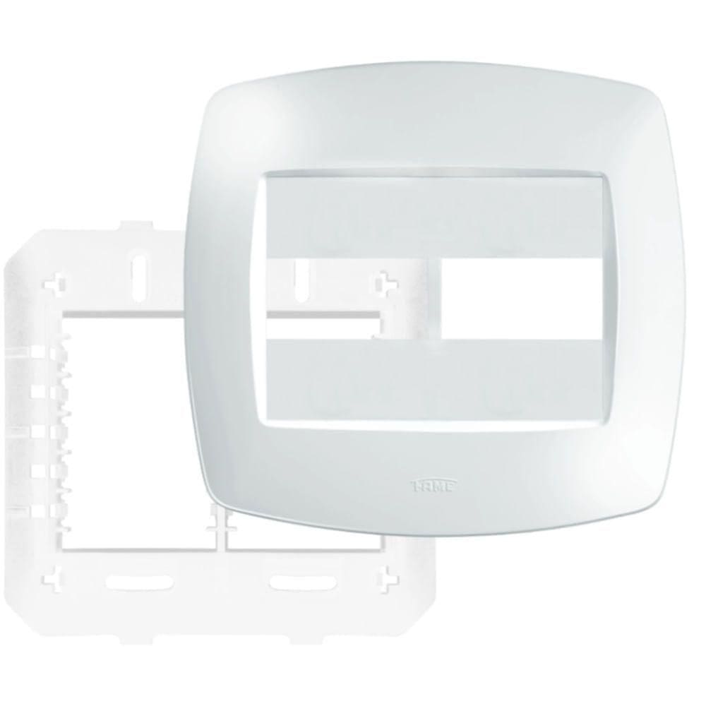 Placa 4 X 4 Com Suporte 2 Módulos Horizontais Elegance - 2513 - Fame Placa C-suporte 4x4 2 Mod.elegance Fame 094.2513.0