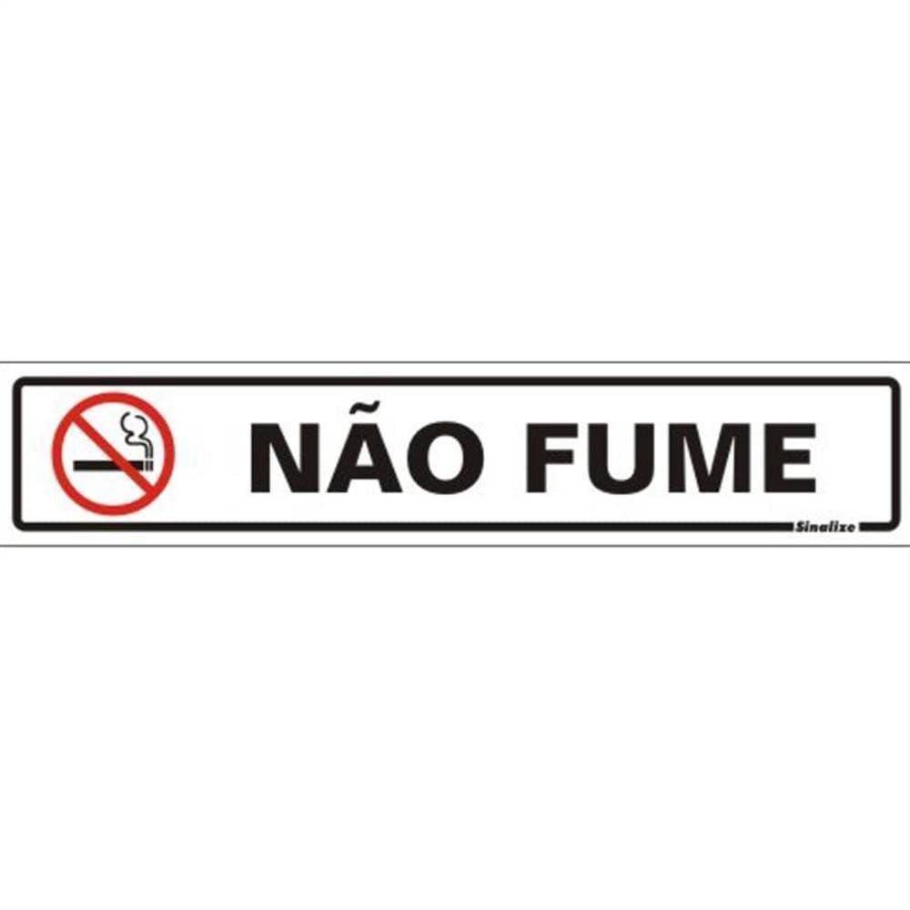 Placa De Poliestireno Auto-adesiva 5x25cm Não Fume - 200 Aj - Sinalize Placa Ps 5x25 Nao Fume 200 Aj Sinalize