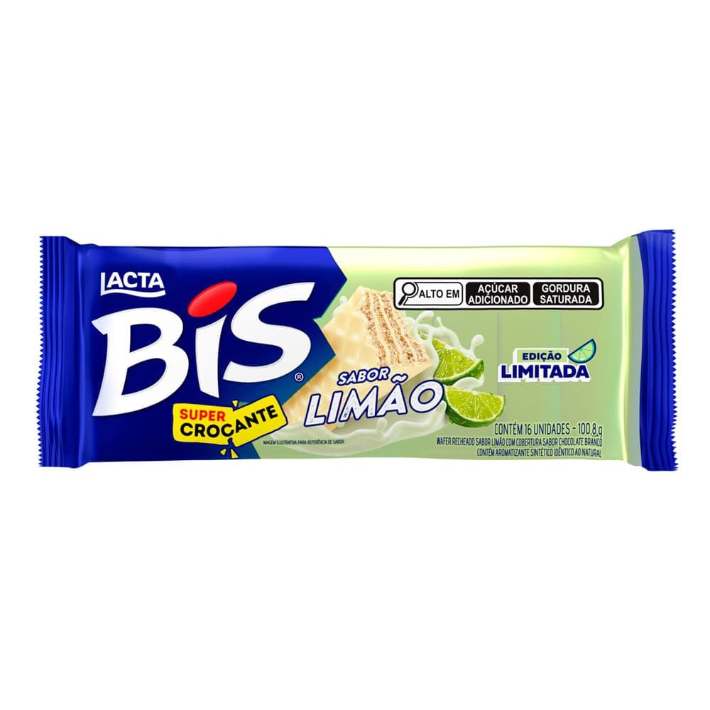 Chocolate Bis Lacta Branco Sabor Limão Super Crocante 100,8g
