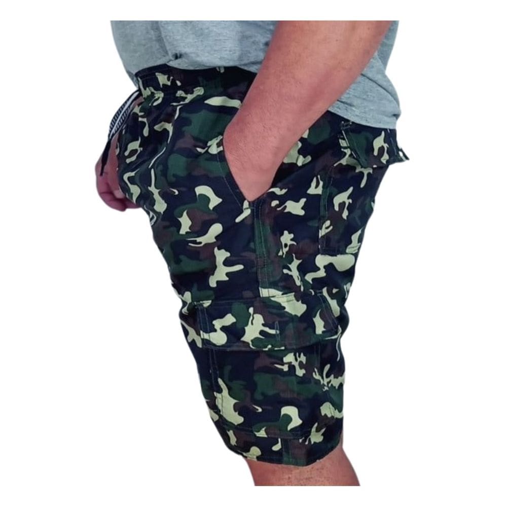Bermuda Cargo Masculina Camuflada em Poliester Estilo Conforto e Praticidade