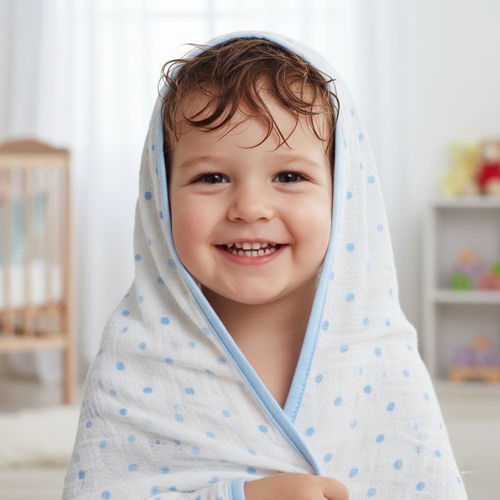 Kit Toalha de Banho Soft Infantil Com Capuz 1m x 75 cm + 3 Pano de Boca Bebe Menino Babete Antialérgico