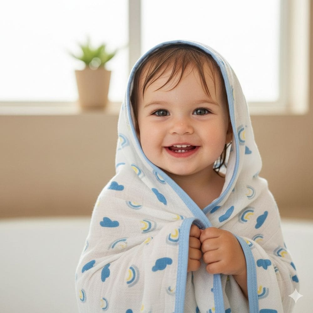 Toalha de Banho Infantil Soft Com capuz + 3 Babete variadas bebe Menino Pano de Boca Antialérgico