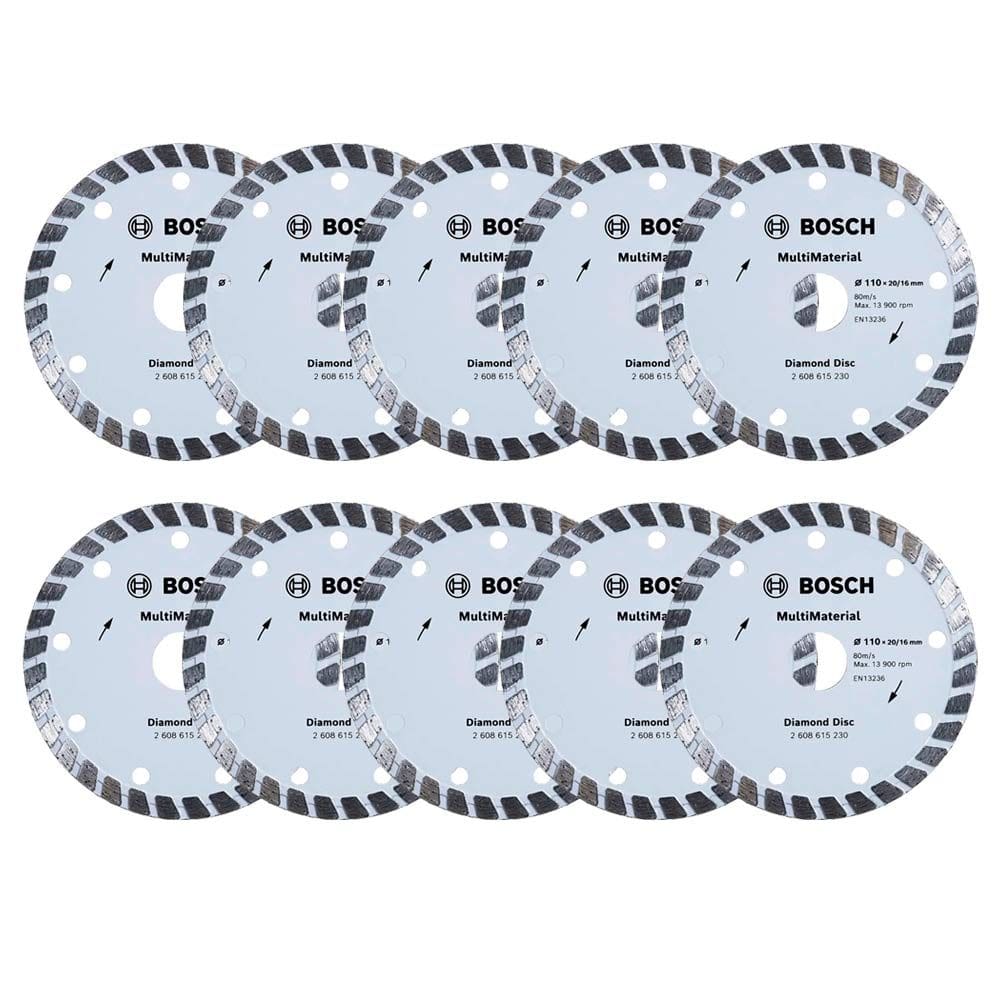Kit 10 Disco Diamantado MultiMaterial Turbo 110mm Bosch
