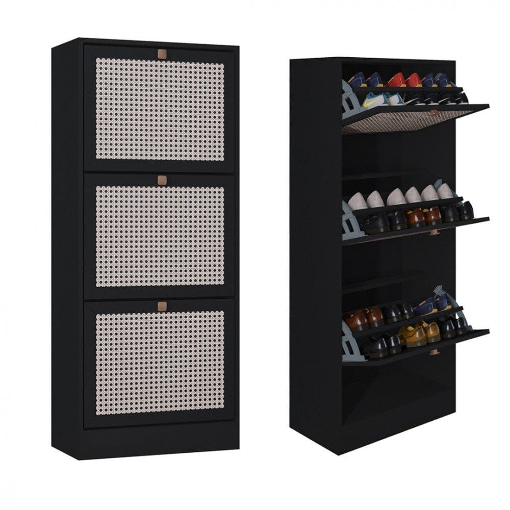 Kit 2 Sapateiras Tropical 3 Portas Multiuso Vertical Poquema