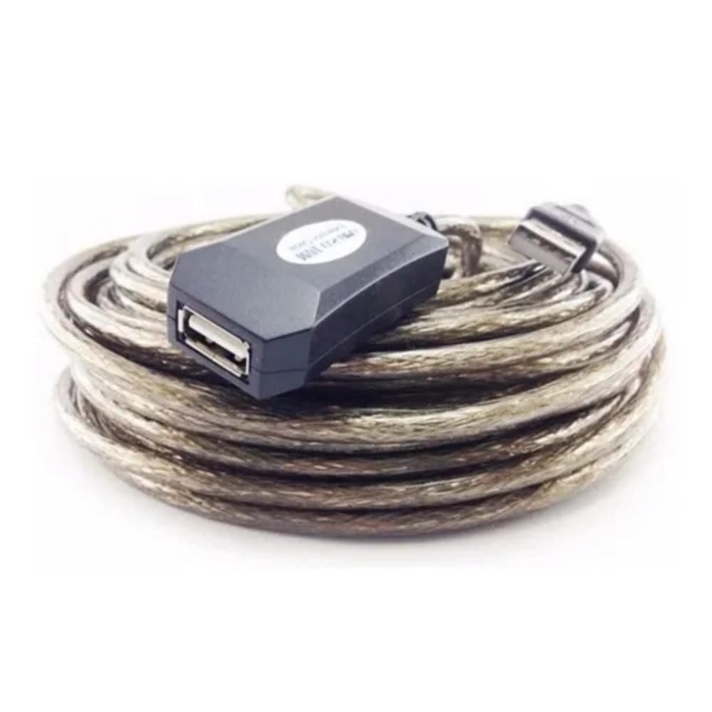 Cabo Extensor Usb 2.0 10 Mts Amplificado Com Extensão Ativa 10 Metros