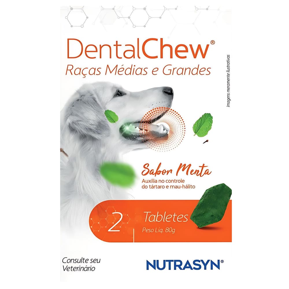 Dentalchew Barra 80g Sabor Menta (hexametafosfato De Sódio + Cravo Da índia )