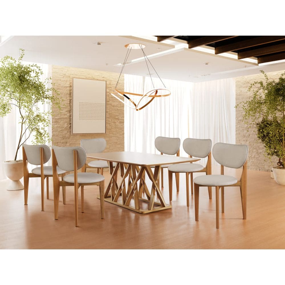 Sala de Jantar Madeira 6 Cad 2,0x1,0m - Diamond - Harmonia