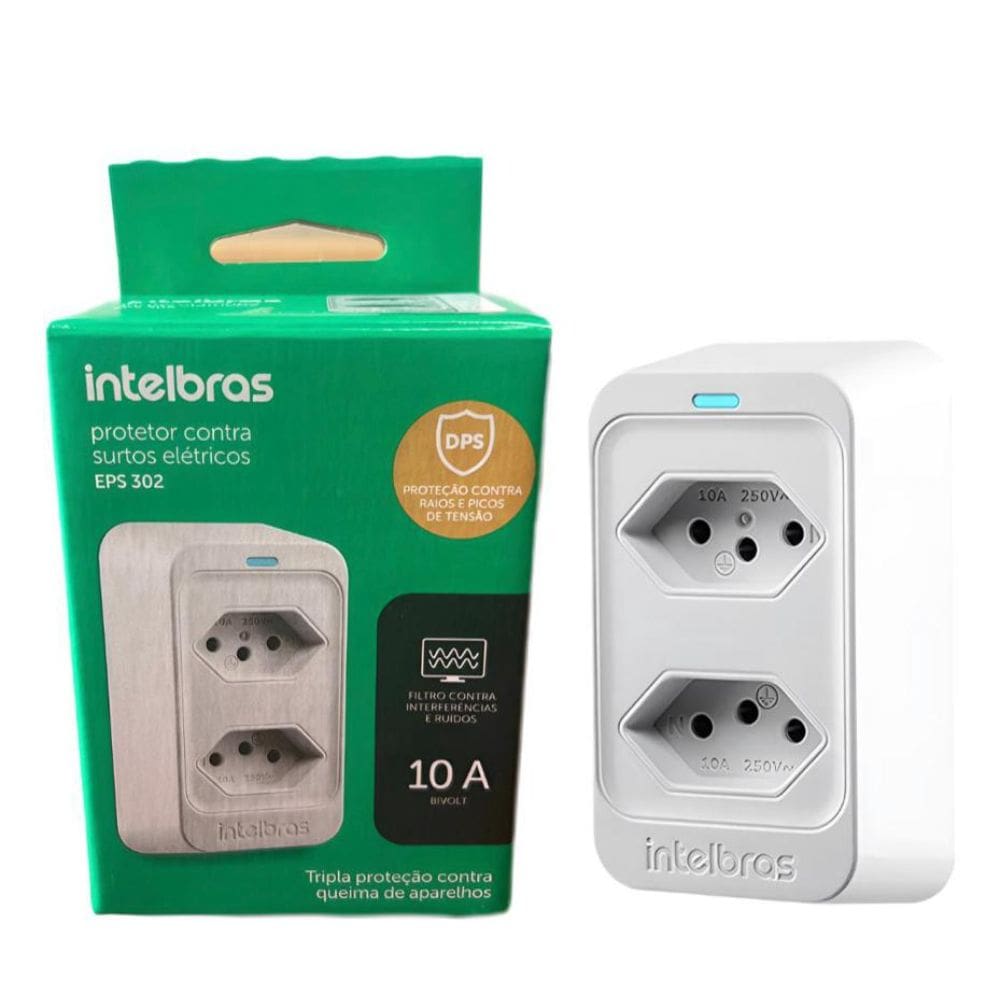 Protetor Elétrico Intelbras Eps 302 Branco 2 Tomadas