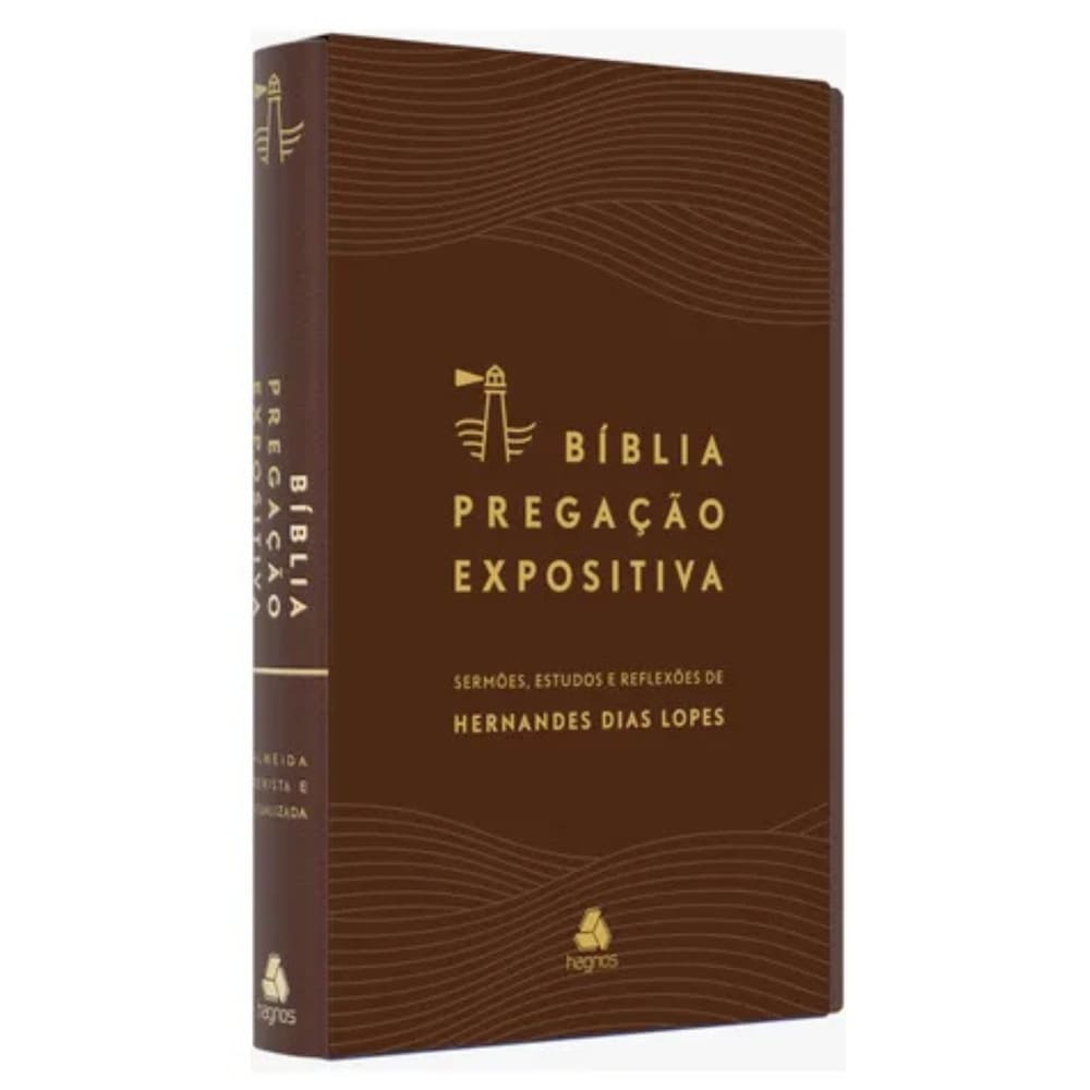 Bíblia Pregação Expositiva RA PU Luxo Marro Com Borda Dourada, de Dias Lopes, Hernandes. Editora Hagnos Ltda, capa mole