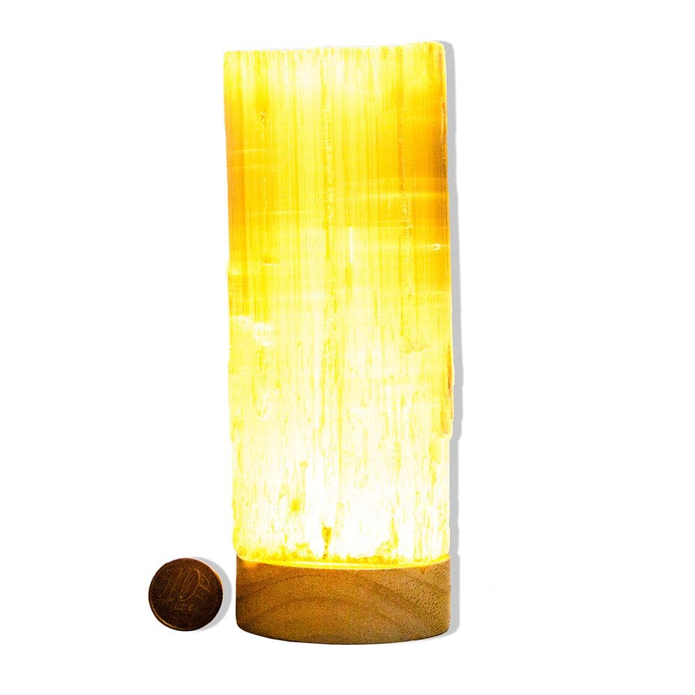Canudo Selenita Natural Base Led 12 a 15cm 600 a 900g Tipo B