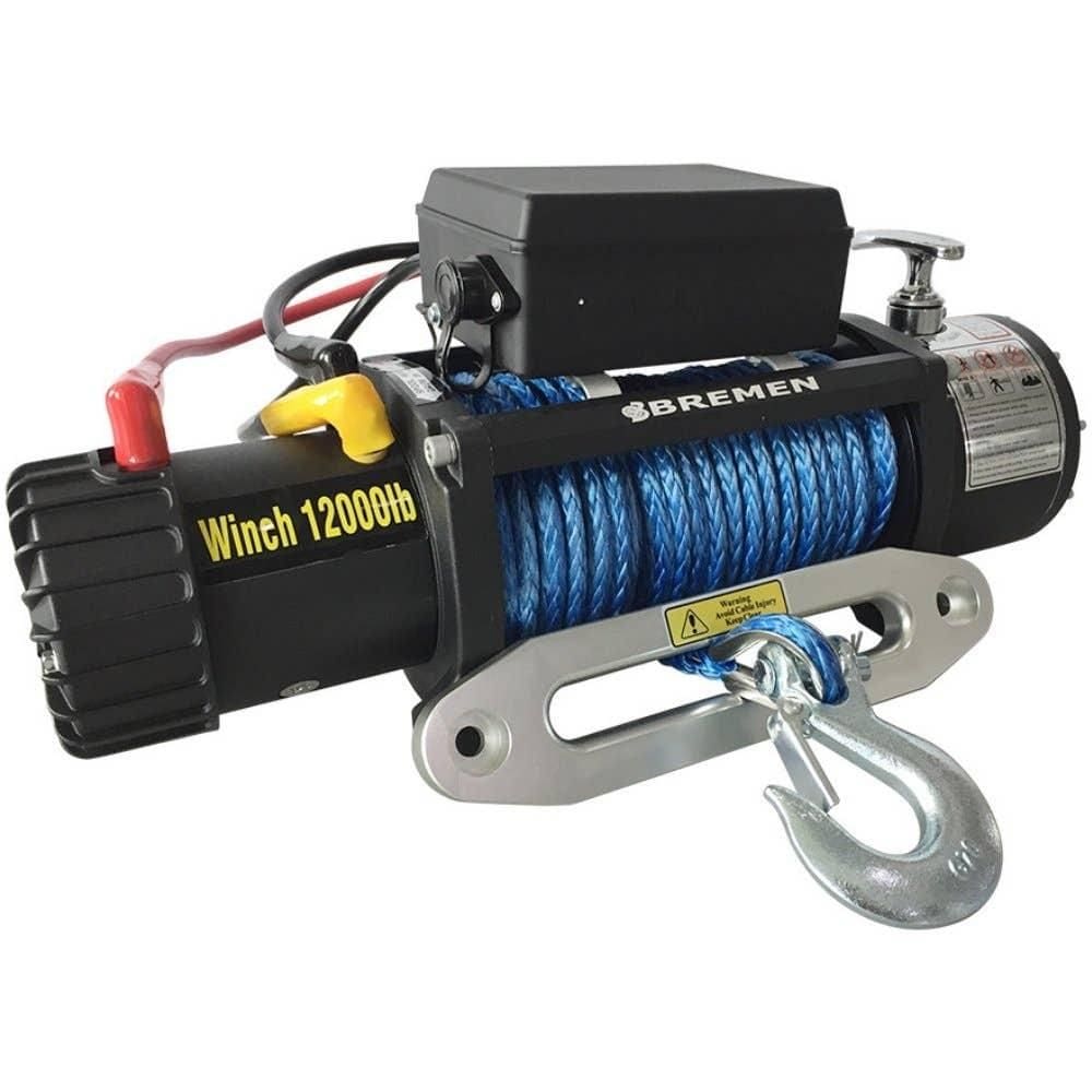 Guincho Elétrico 12V com Cabo Sintético KEVLAR 26M 12000LBS 5443 KG BREMEN