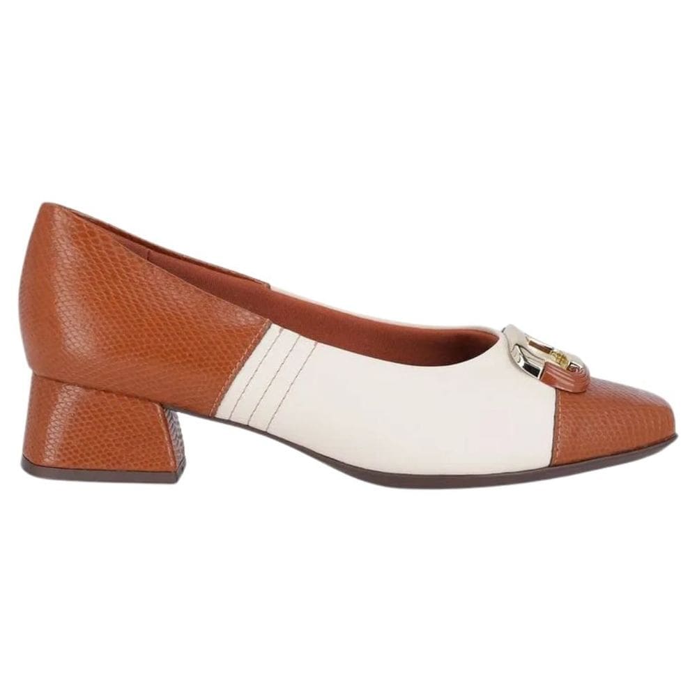 Sapato Piccadilly 160105 Feminino Ocre/Off White casual