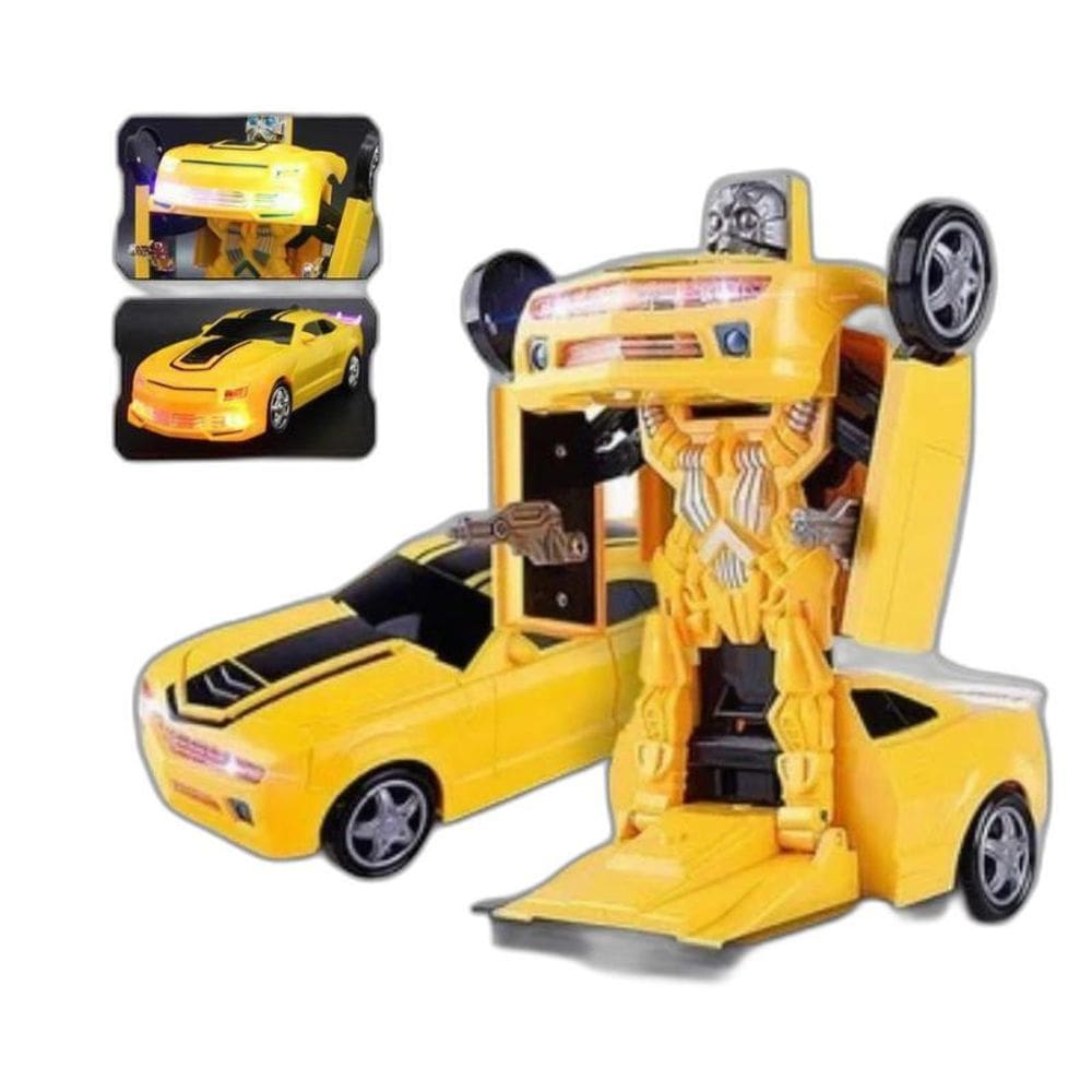 Carro Robô 2 Em 1 Carro Vira Robô Emite Som E Luz Brinquedo