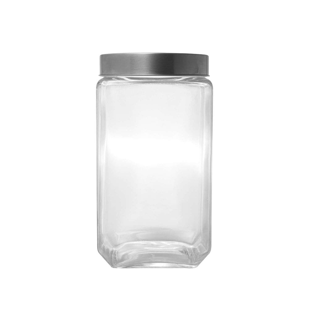 Pote Hermético Gastro de Vidro com Tampa de Metal Prateada 1,7L - Lyor
