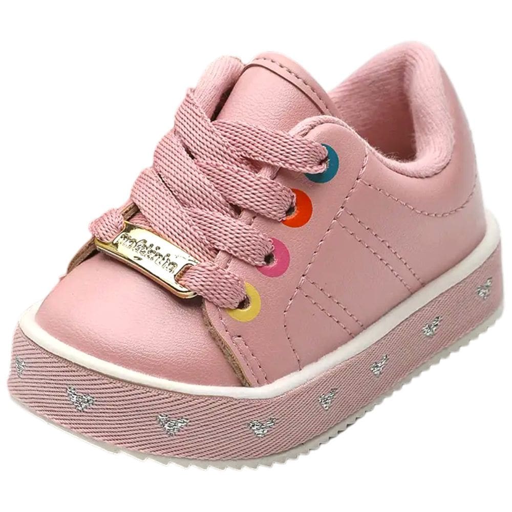 Tenis Infantil Menina Detalhes Metalizados Moderno Molekinha