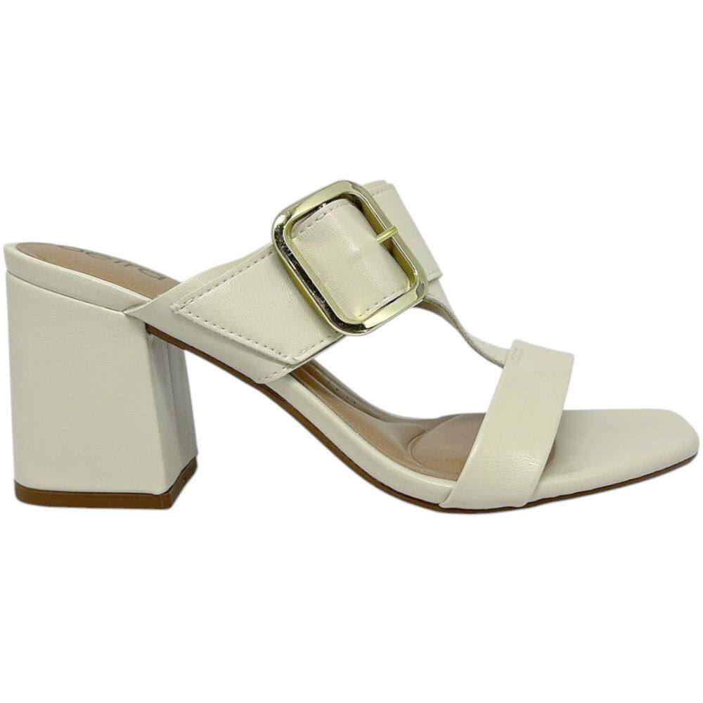 Tamanco Feminino Casual Social Dia a Dia Passeio Trabalho com Fivela Salto Grosso Médio Conforto Beira Rio 8436.240