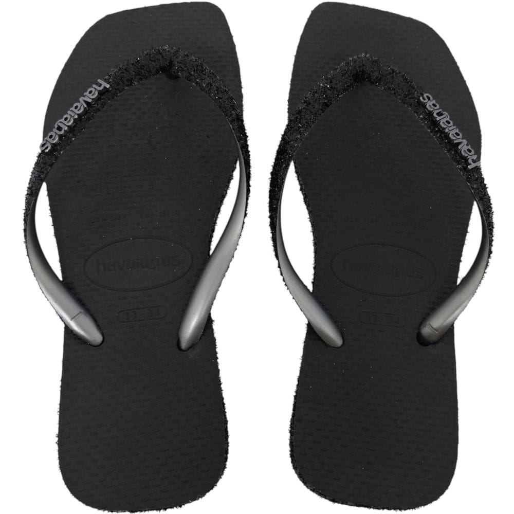 Chinelo Dedo Feminino Casual Dia a Dia Passeio Praia com Brilho Havaianas Slim Square Sparkle