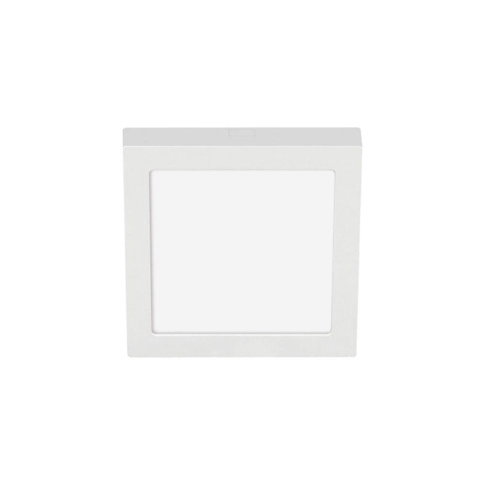 Painel De Led Sobrepor Stella Eco Quadrado 16x16cm 12w Branco - 3000k - Luz Amarela