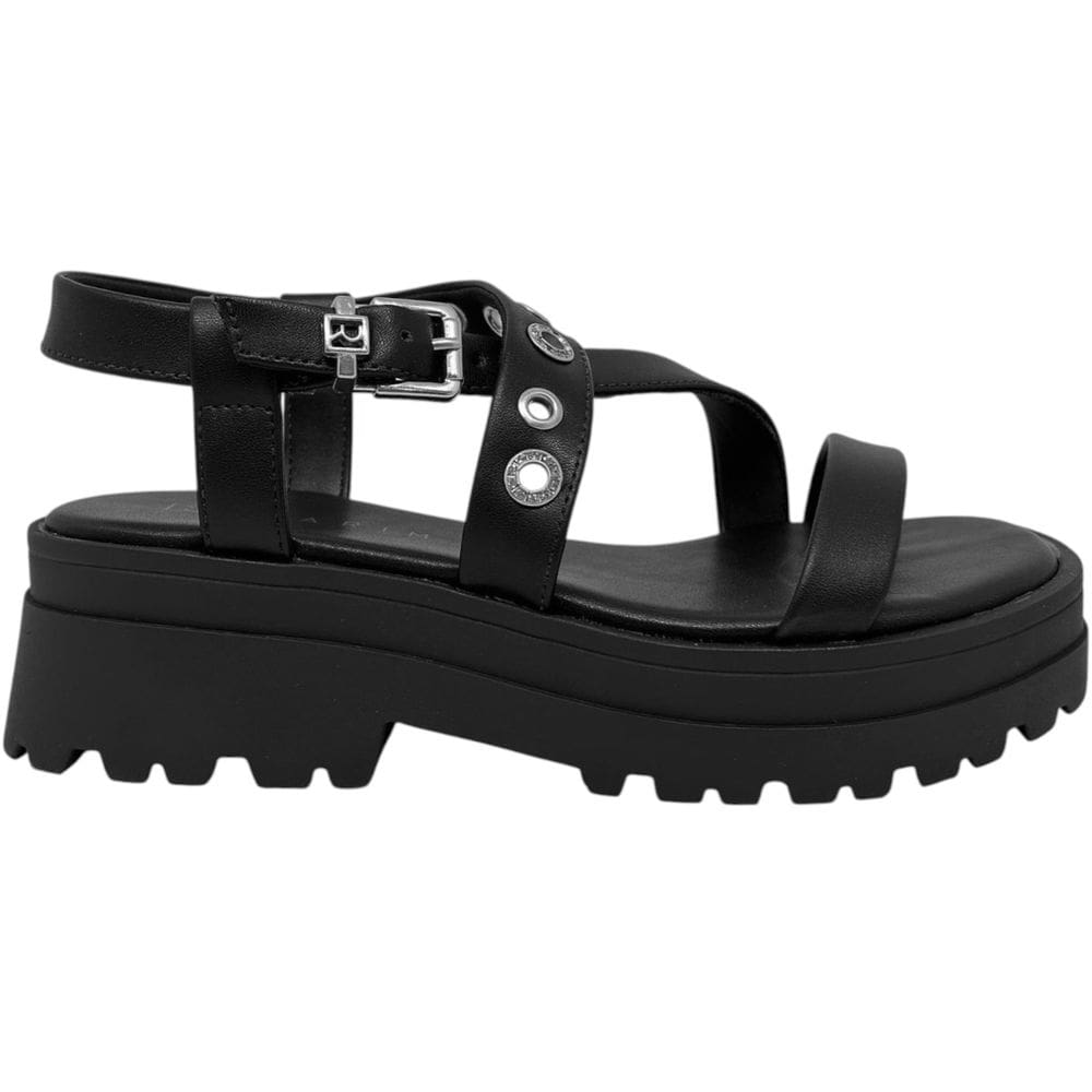 Sandália Feminina Papete Casual Dia a Dia Passeio Trabalho Flat Form Detalhes Metalizados Conforto Ramarim 2538201