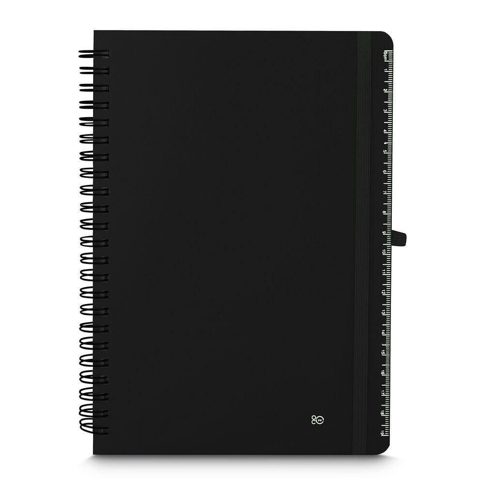 Caderno Prático Com Suporte Para Caneta - 70 Folhas - Preto Elegante E Funcional