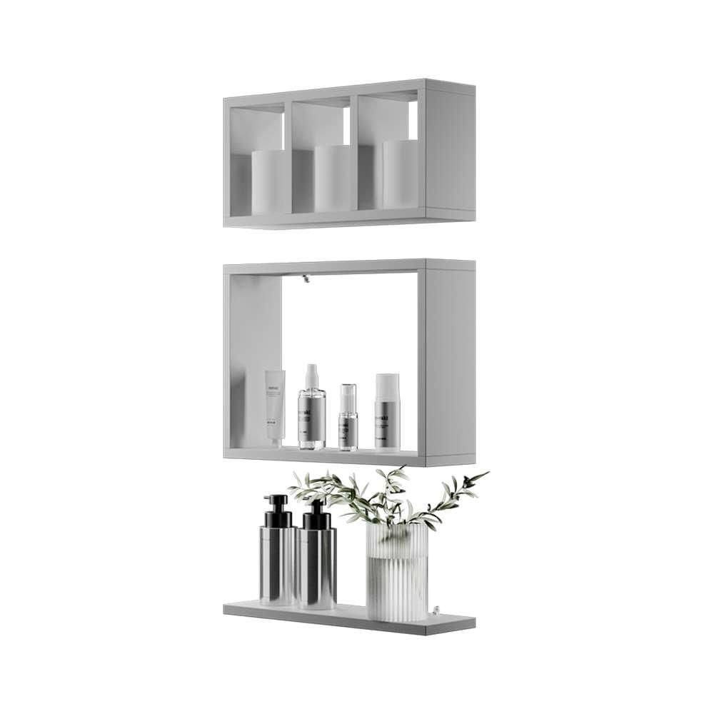 Kit Nichos Prateleiras Eze Para Banheiro Decorativo Branco