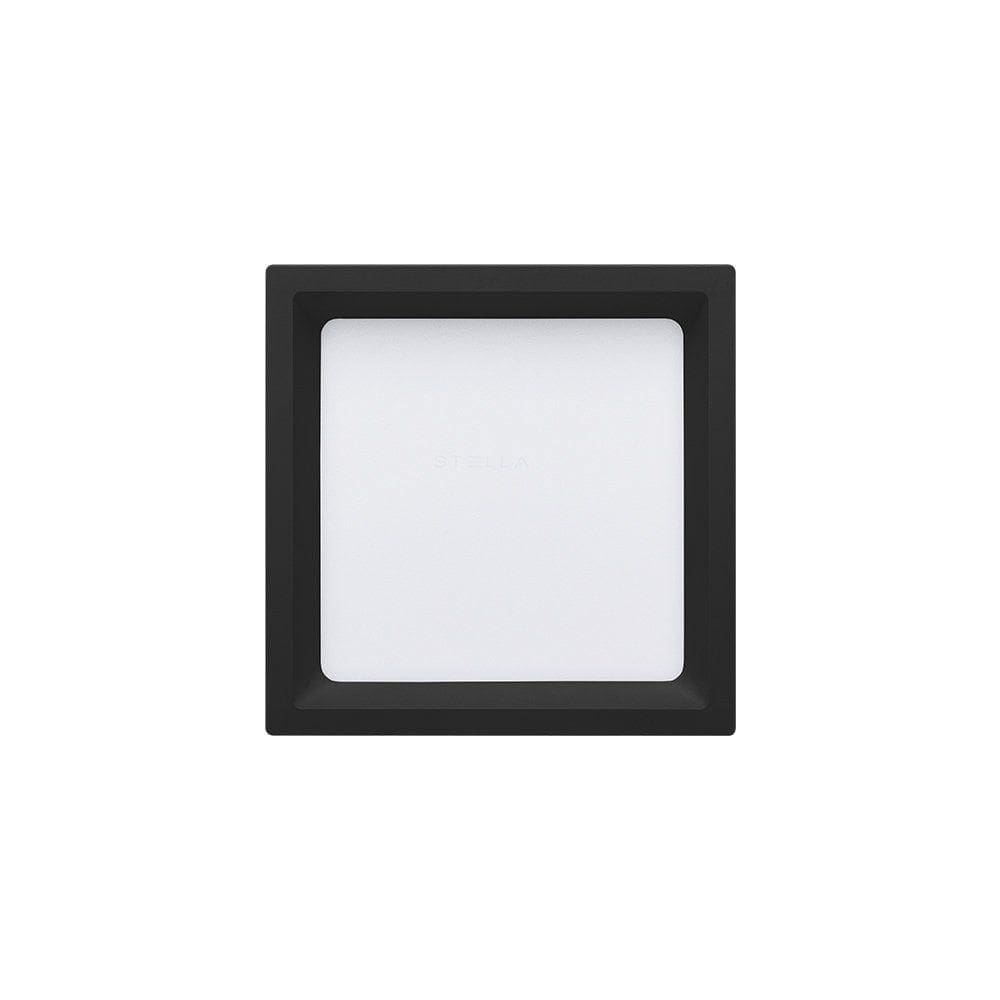 Painel De Led Sobrepor Stella Deep Quadrado 16x16cm Recuado 12w Preto - 4000k - Luz Neutra