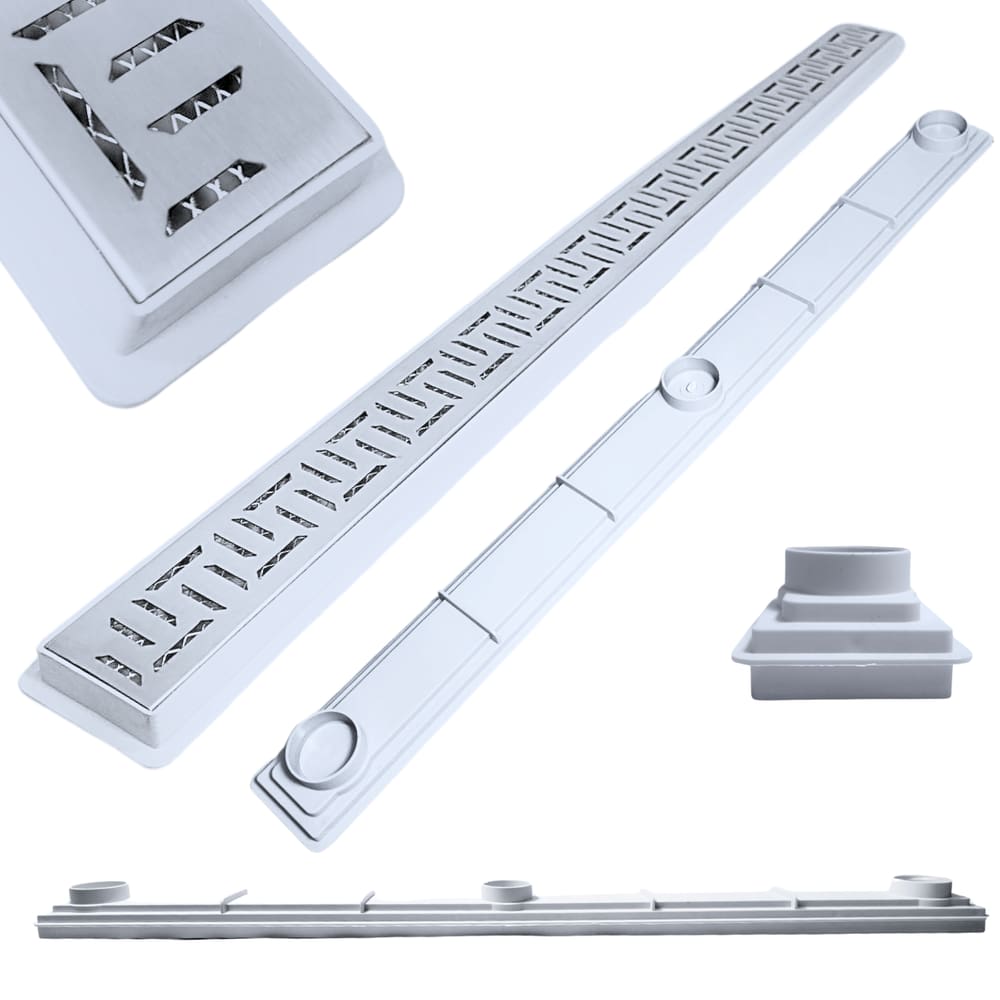 Ralo Linear 5x70 Inox Oriente Coletor Raso 3cm Banheiro Branco