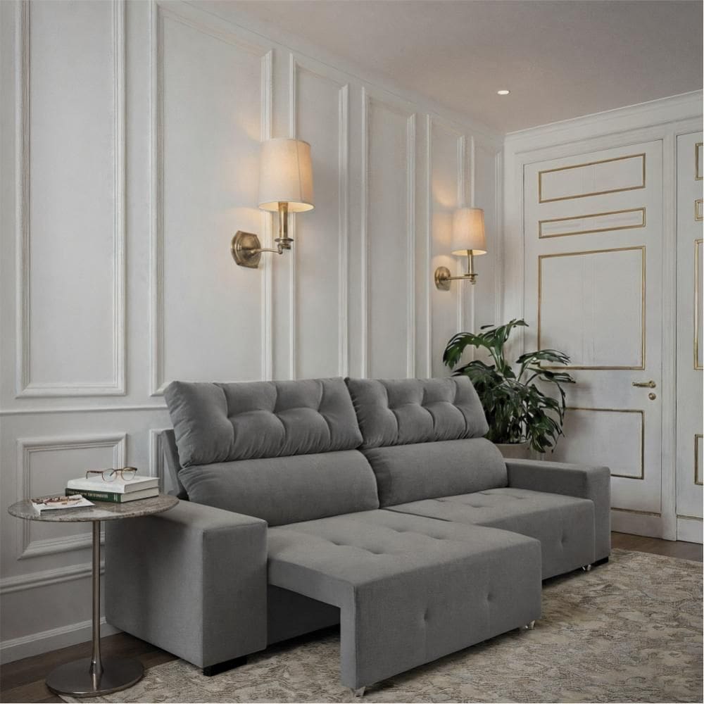Sofá 4 Lugares Reclinável Sala de Estar 2,30m Velut Haven