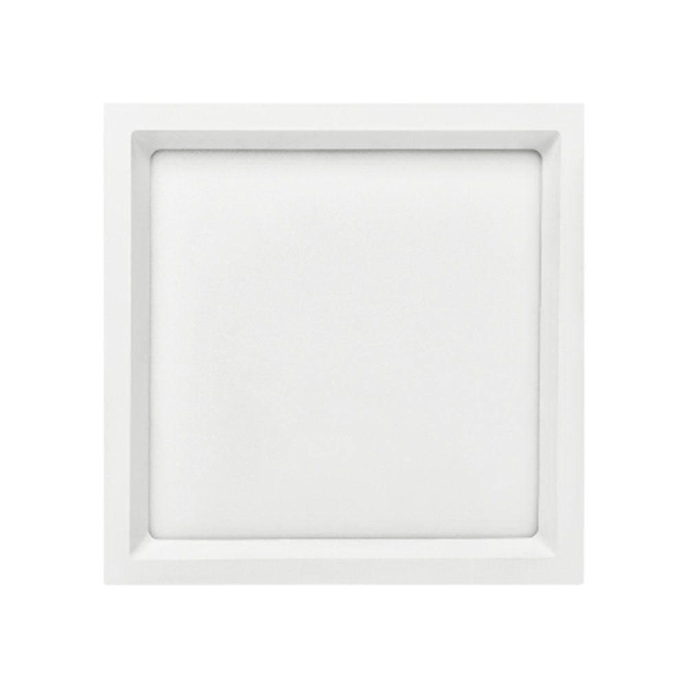 Painel De Led Embutir Stella Deep Quadrado 34x34cm Recuado 28w Branco - 3000k - Luz Amarela
