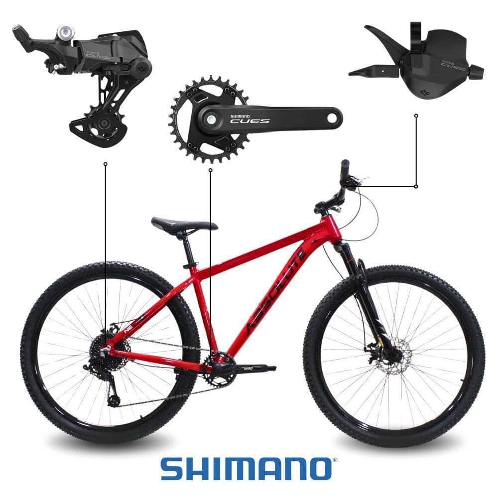 Bicicleta Aro 29 Absolute Nero 5 Shimano Cues 9v Alumínio Freio Hidráulico 21 Vermelho
