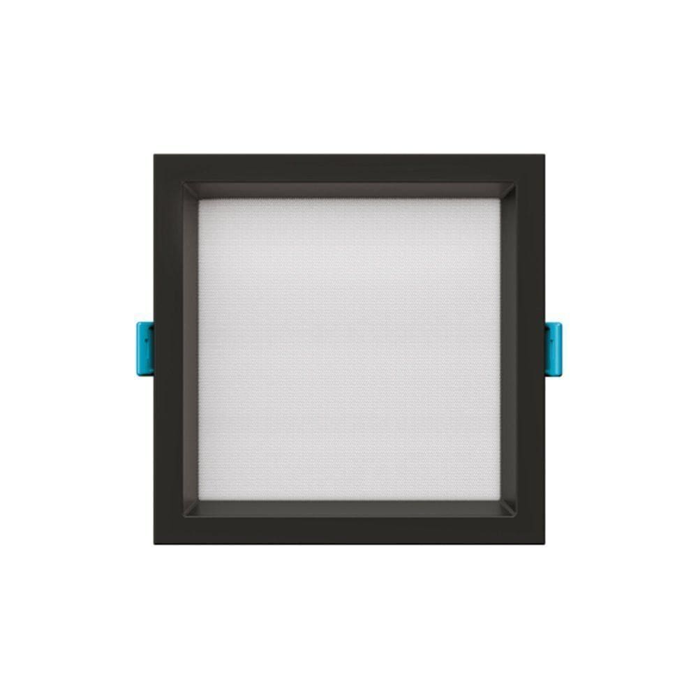 Painel De Led Embutir Stella S.deep Quadrado 20x20cm Super-recuado Dimerizável 10w Alto Irc93 - Preto 4000k Luz Neutra