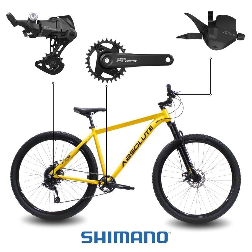 Bicicleta Aro 29 Absolute Nero 5 Shimano Cues 9v Alumínio Freio Hidráulico 19 Amarelo