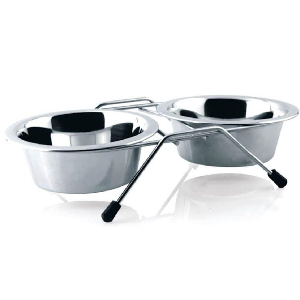 Comedouro Duplo Inox 1,90 Litros - 30117 - Chalesco