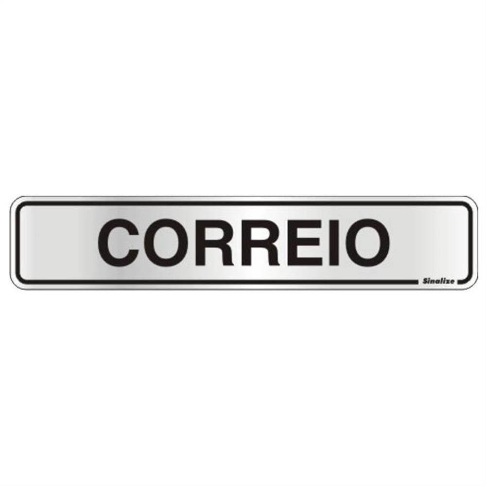 Placa De Alumínio Auto-adesiva 5x25cm Correio - 100 Cw - Sinalize Placa 5x25 (correio) Sinalize 100cw