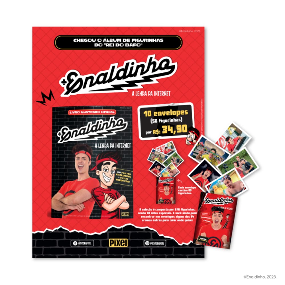 Pack Com 50 Figurinhas Do Álbum Do Enaldinho: A Lenda Da Internet