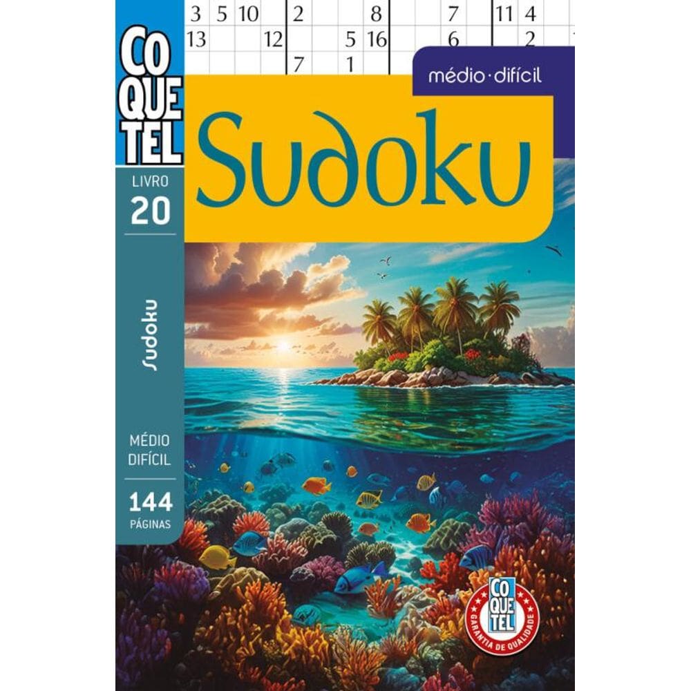 Livro Coquetel Sudoku 20: Níveis médio e difícil