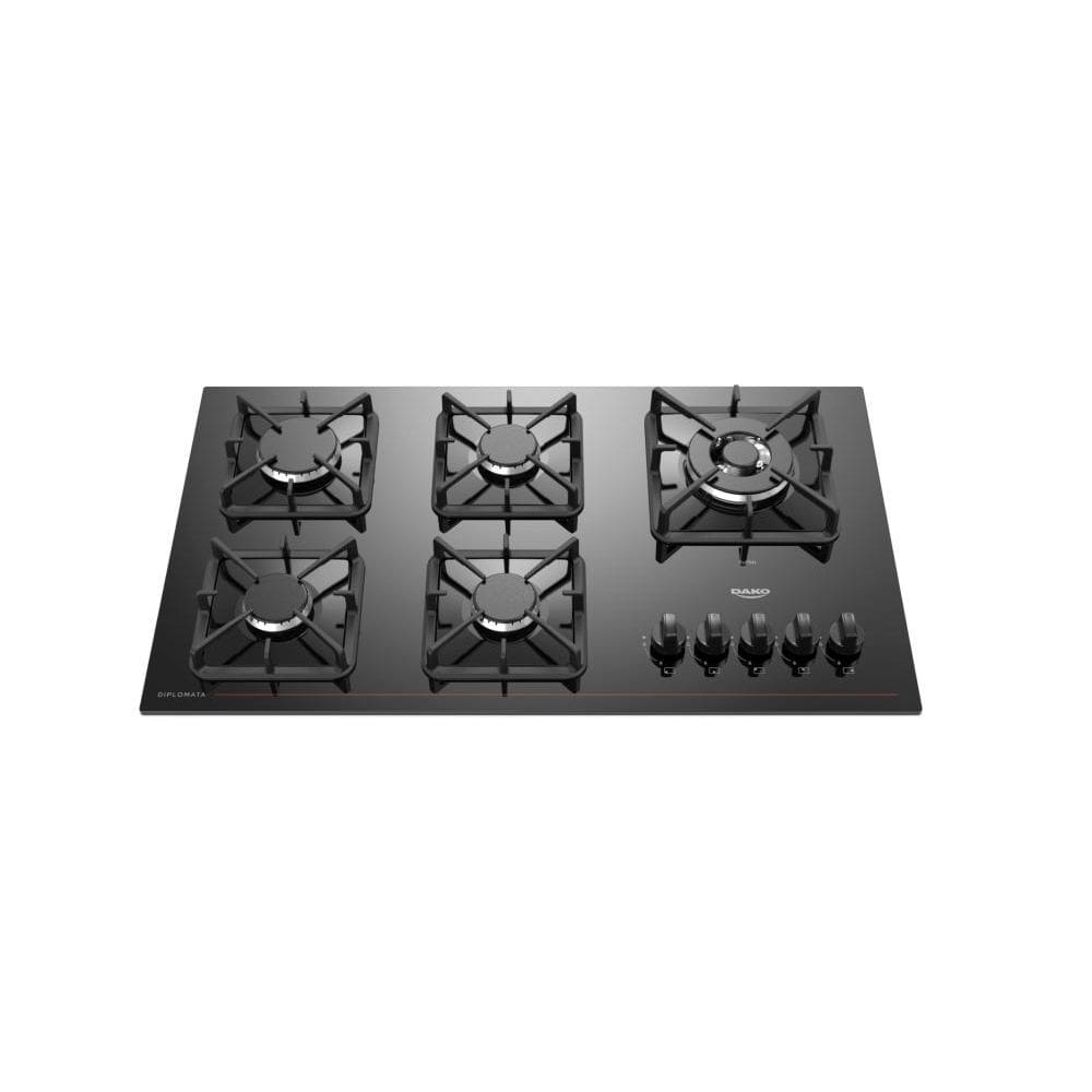 Cooktop 5 Bocas Dako Diplomata Mesa  de Vidro Preto Bivolt