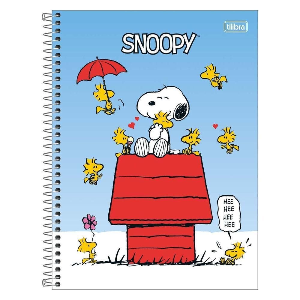 Caderno Univ 10 Matérias 160 Folhas Snoopy Azul Tilibra