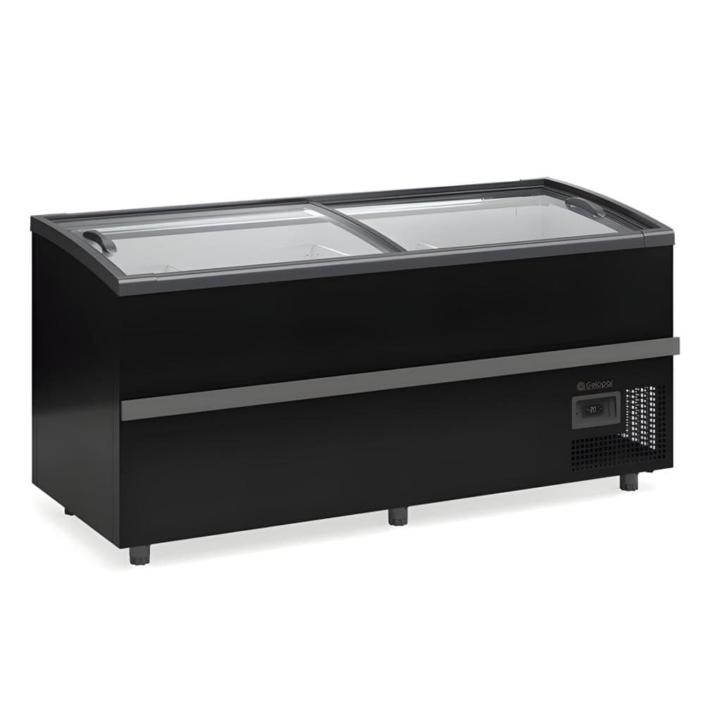 Balcao Refrigerado Expositor Ilha Dupla Açao Led Gism-190 Preto Bivolt - Gelopar