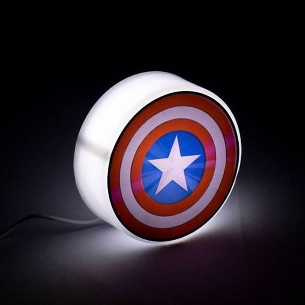 Luminária Led Circular Usb Do Capitão América - Iluminação Heroica Para Seu Espaço!